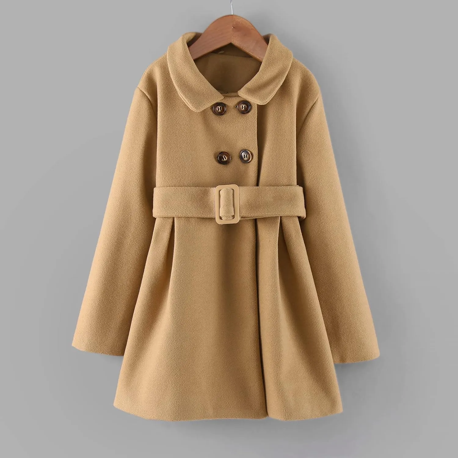 Toddler Baby Girls Classic Wool Blend Coat Winter Double Breasted Trench Coat Outwear Pea Coat Jacket