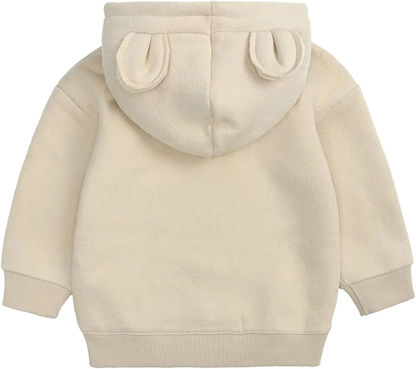 Unisex Baby Fleece Hoodies Toddler Girls Boys Cute Bear Ear Solid Sweatshirt Casual Thick Long Sleeve Girls' Fashion