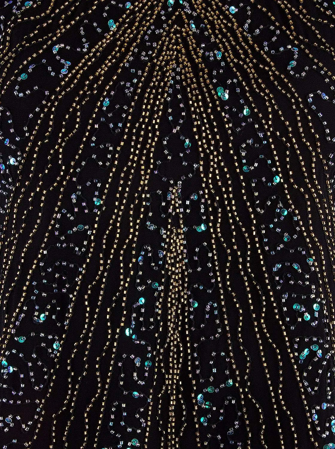 Vijiv Women's 1920s Vintage Beaded Evening Top Art Deco Scalloped Hem Sequin Embellished Blouse Tunic