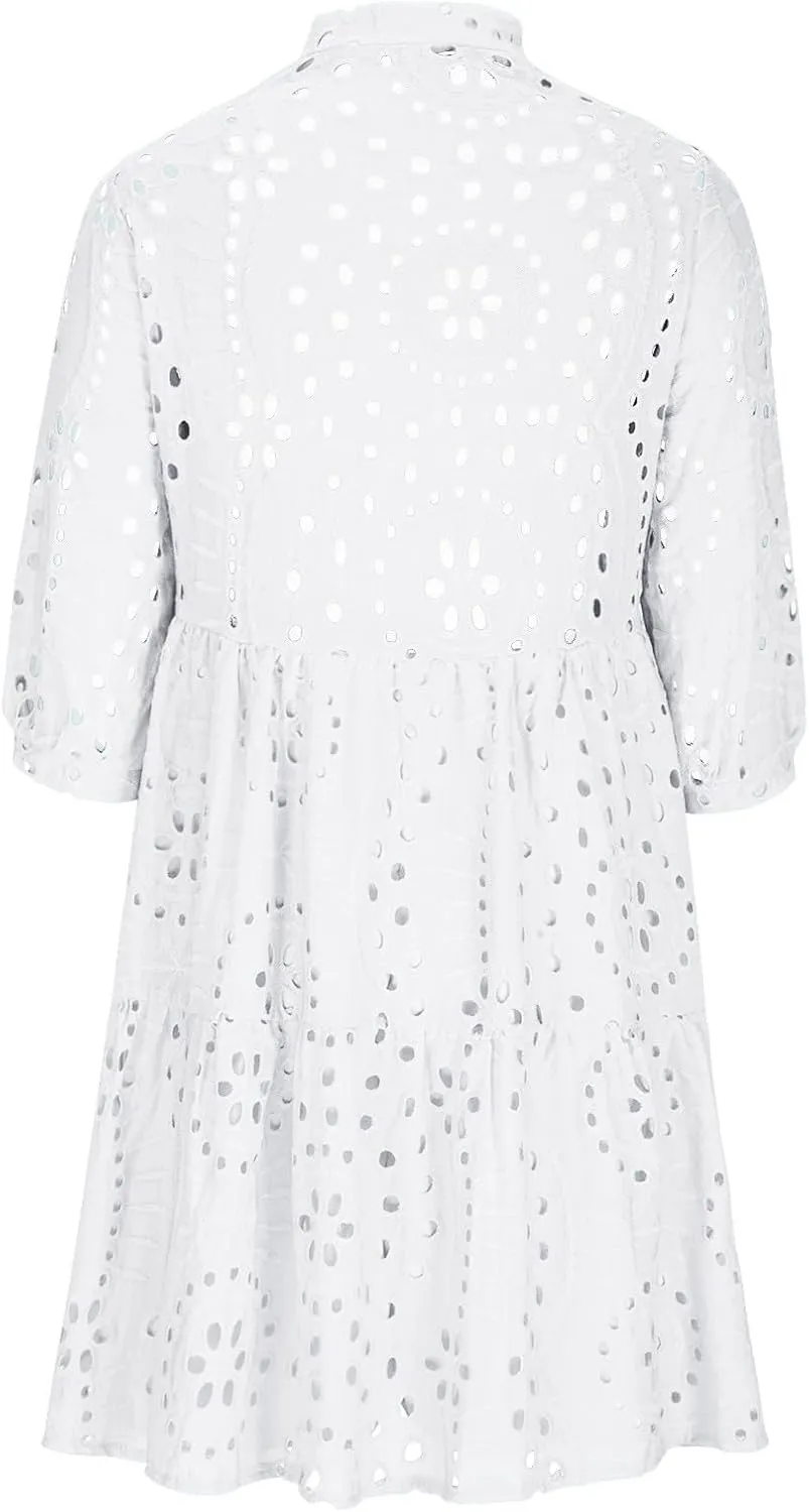 Women Casual Outfits for Summer Short Sleeve Dresses Aline Loose Midi Dress Swing Shift Dress Vacation Travel Dress