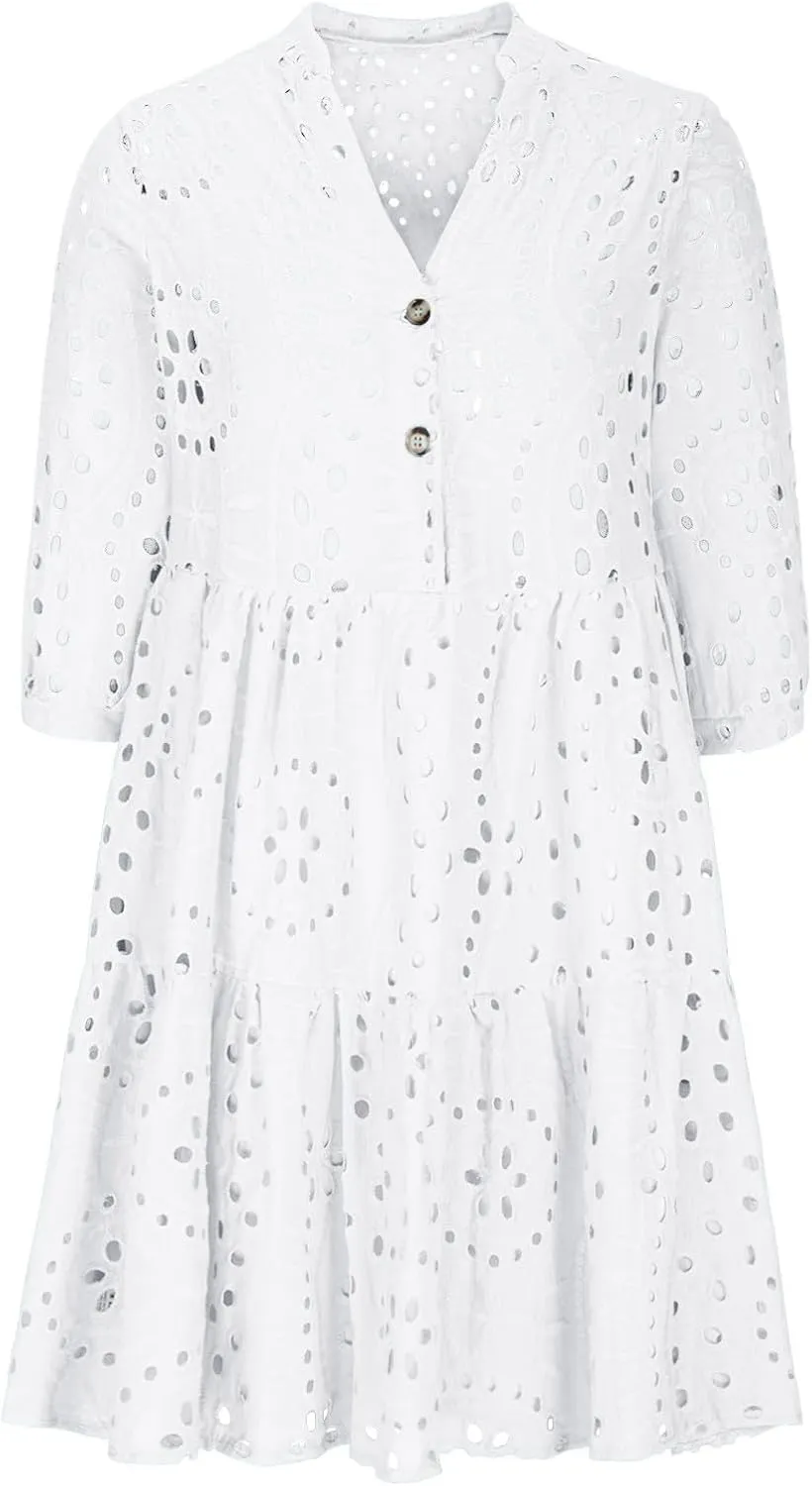 Women Casual Outfits for Summer Short Sleeve Dresses Aline Loose Midi Dress Swing Shift Dress Vacation Travel Dress
