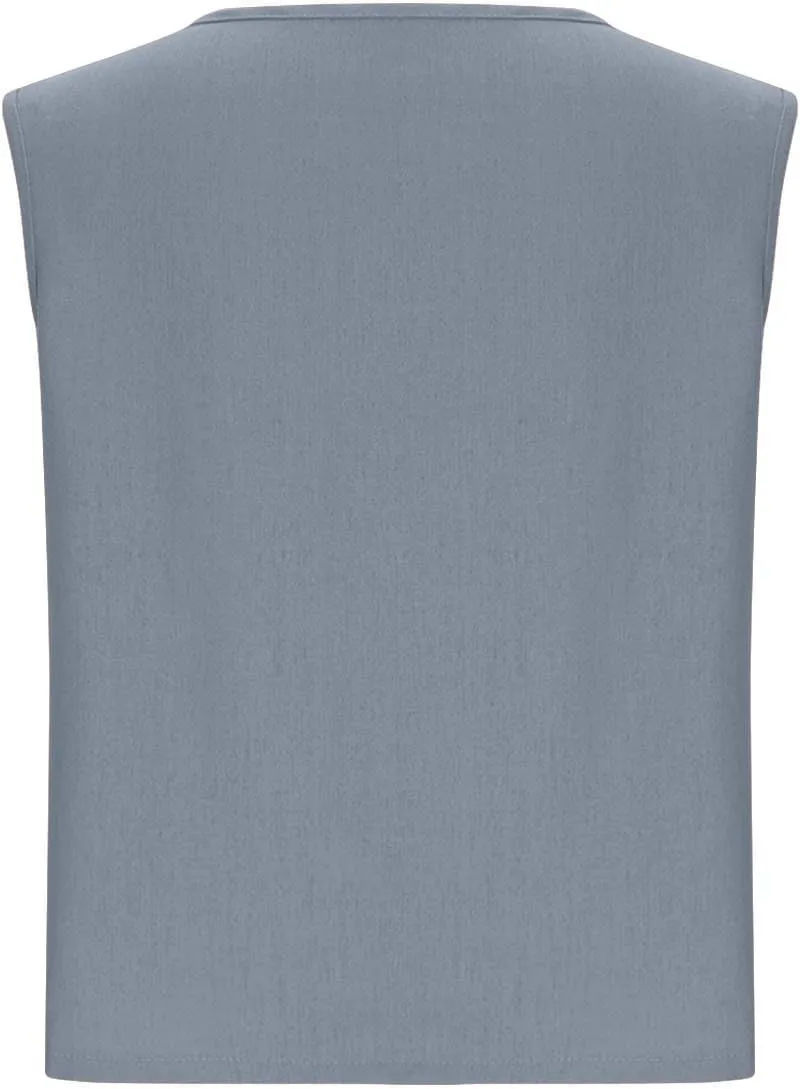Women Cotton Linen Tank Tops Crew Neck Solid Sleeveless Shirt Loose Vest 2025 Casual Beach Tees Spring Summer Clothes