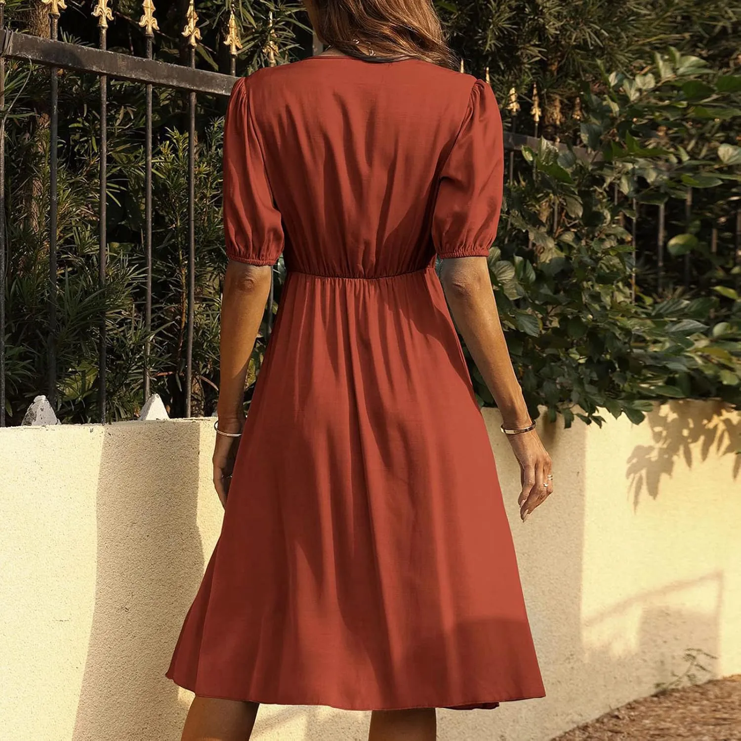 Women S Midi Leopard Dress Stylish Long Sleeves High Waist Dress Button Front Drawstring Belt A Lined Dress