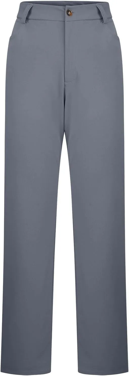 Women Suit Pants Fashion Solid High Waist Dress Trouser Work Office Straight Leg Business Casual Pants with Pocket