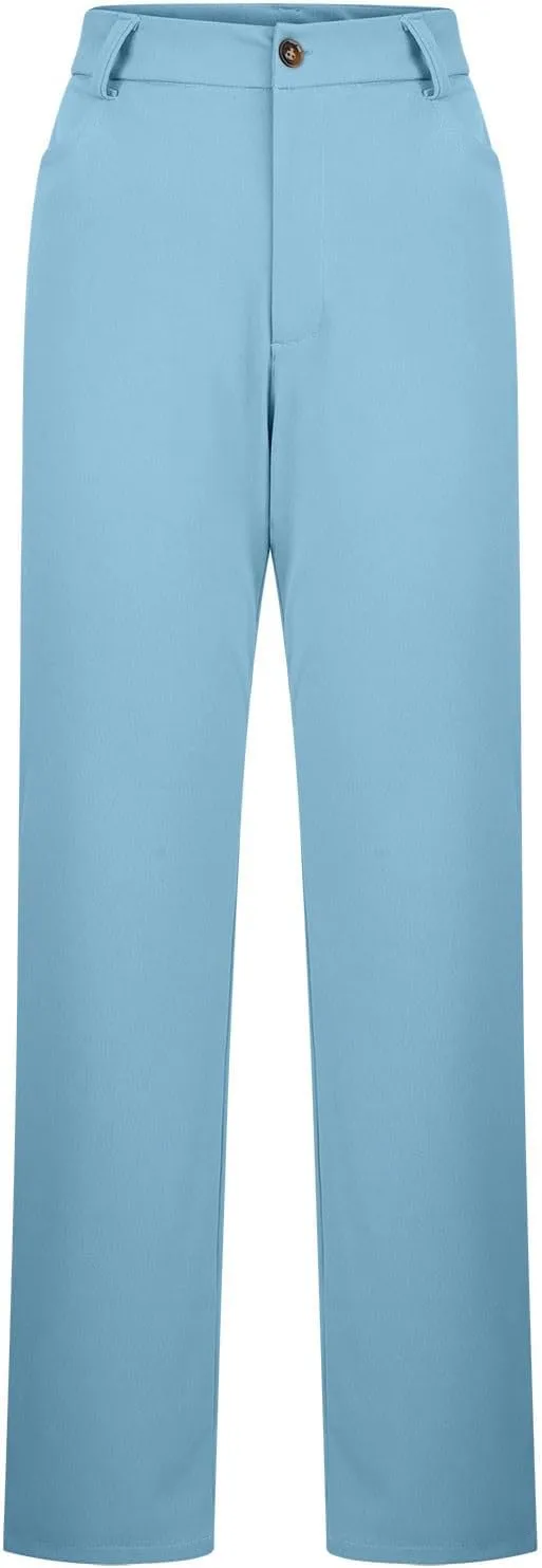 Women Suit Pants Fashion Solid High Waist Dress Trouser Work Office Straight Leg Business Casual Pants with Pocket