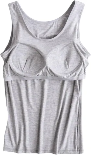 Women Tank Top with Built in Bra Camisole, Womens Tank with Built in Bra, Spaghetti Strap Tank Top Built in Bra