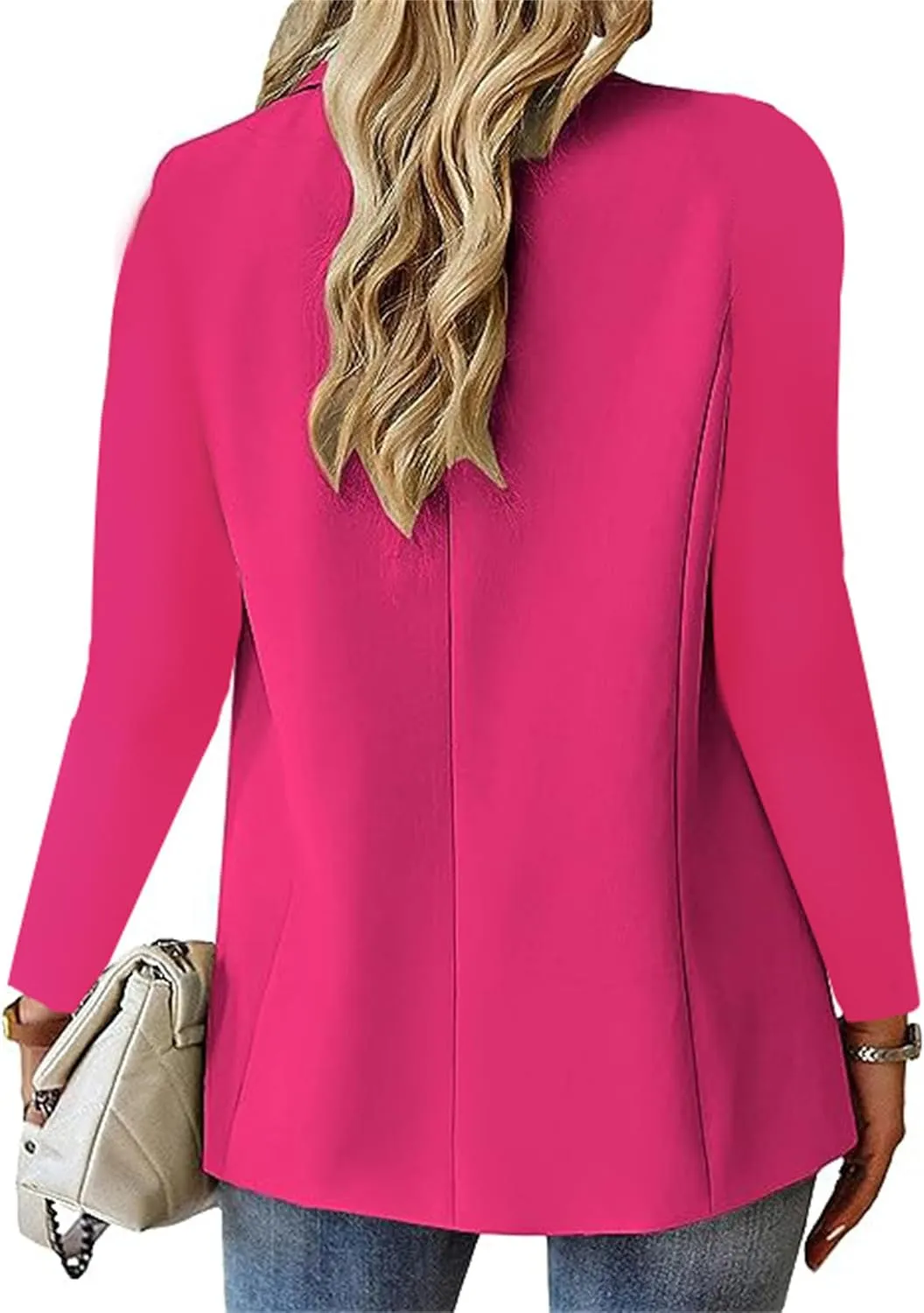 Women's Blazer Business Casual Lightweight Suit Notch Collar Work Office Suit Jackets Elegant Long Sleeve Dressy Jacket