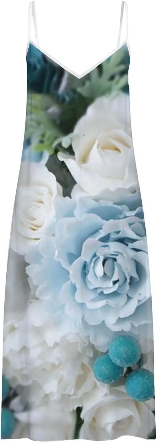 Womens Boho Dresses Casual Exotic Boho Halter Neck Empire Waist Dress 2025 Summer Casual Loose Swing Midi Dresses