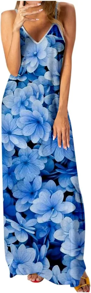 Womens Boho Dresses Casual Exotic Boho Halter Neck Empire Waist Dress 2025 Summer Casual Loose Swing Midi Dresses