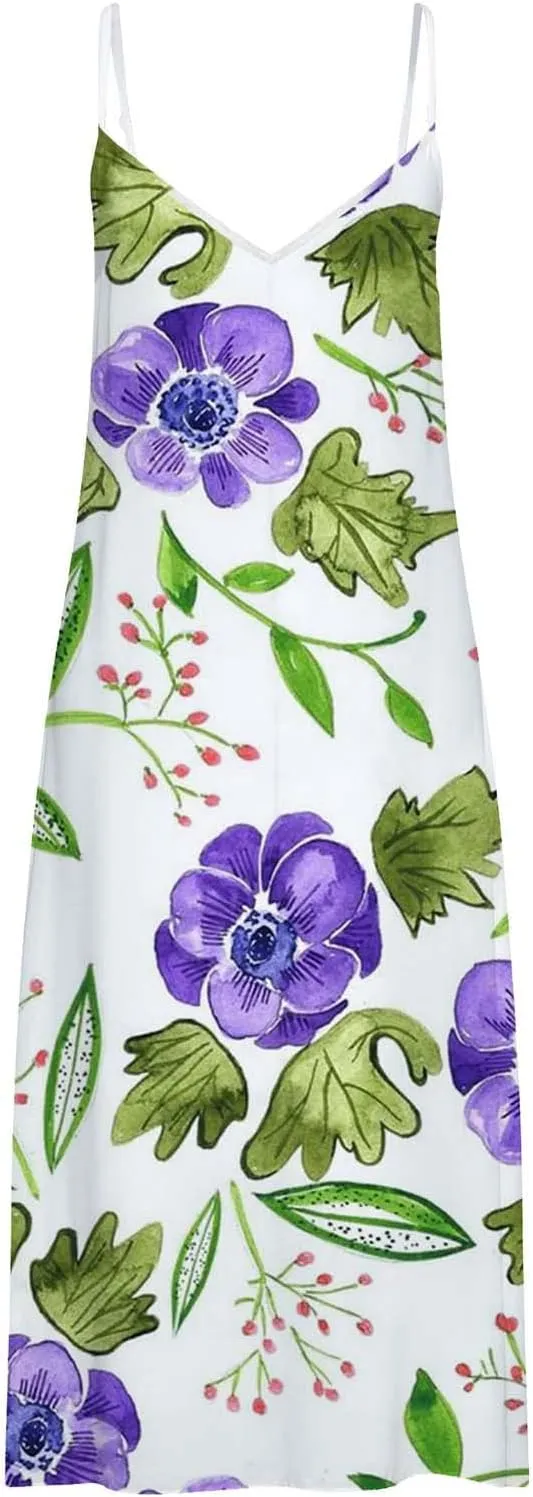 Womens Boho Dresses Casual Exotic Boho Halter Neck Empire Waist Dress 2025 Summer Casual Loose Swing Midi Dresses
