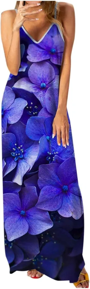 Womens Boho Dresses Casual Exotic Boho Halter Neck Empire Waist Dress 2025 Summer Casual Loose Swing Midi Dresses