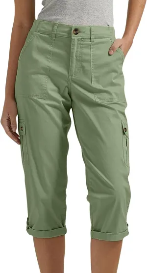 Women's Casual Capri Pants Plus Size High Waist Dress Straight Leg Petite Athletic Capri Short Trousers with Pockets