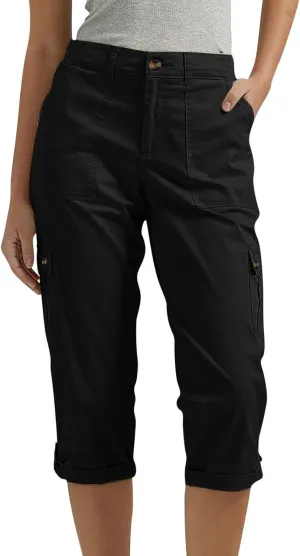 Women's Casual Capri Pants Plus Size High Waist Dress Straight Leg Petite Athletic Capri Short Trousers with Pockets
