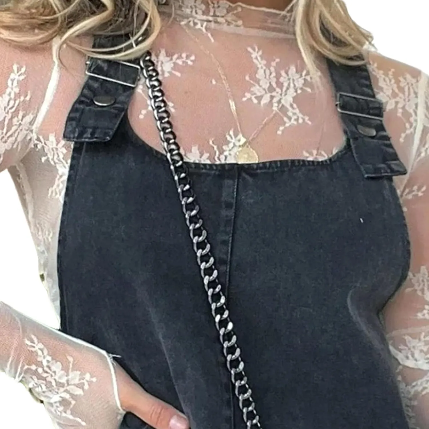 Womens Denim Overalls Dress Casual Summer Loose Bib Rompers Jumpers Adjustable Straps Jean Overall Dress