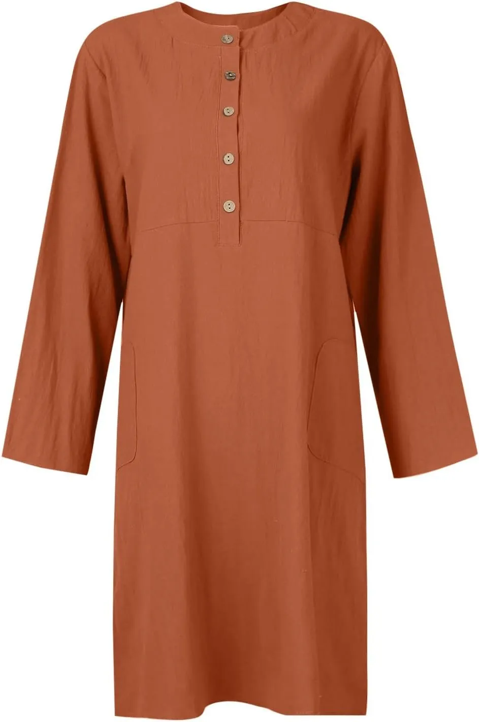 Women's Dresses Summer 2024 Dresses Casual Loose Solid Color Round Neck Short Sleeve Button Dresses, S-5XL