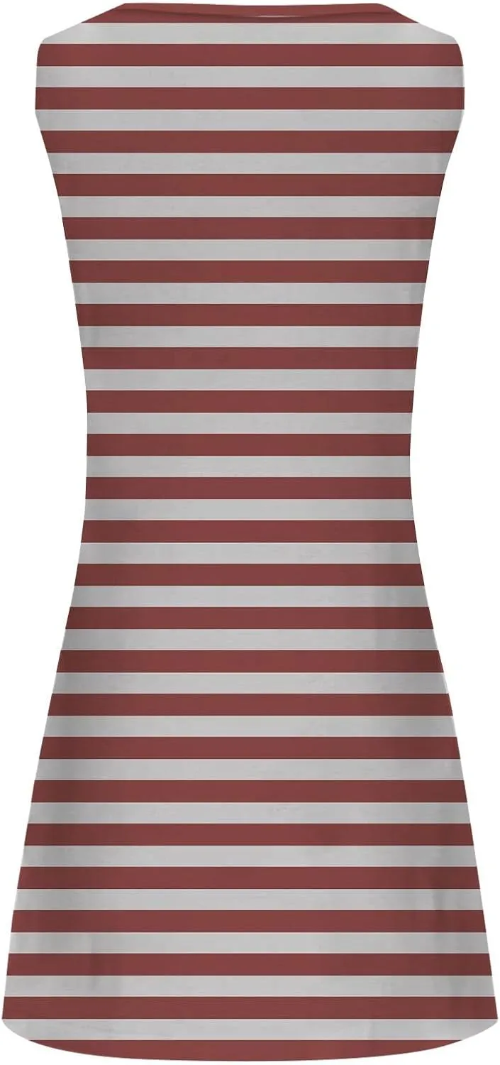 Womens Linen Summer Sleeveless Sun Dresses for Women 2025 Vacation Beach Casual Summer Sundresses Sleeveless Tank