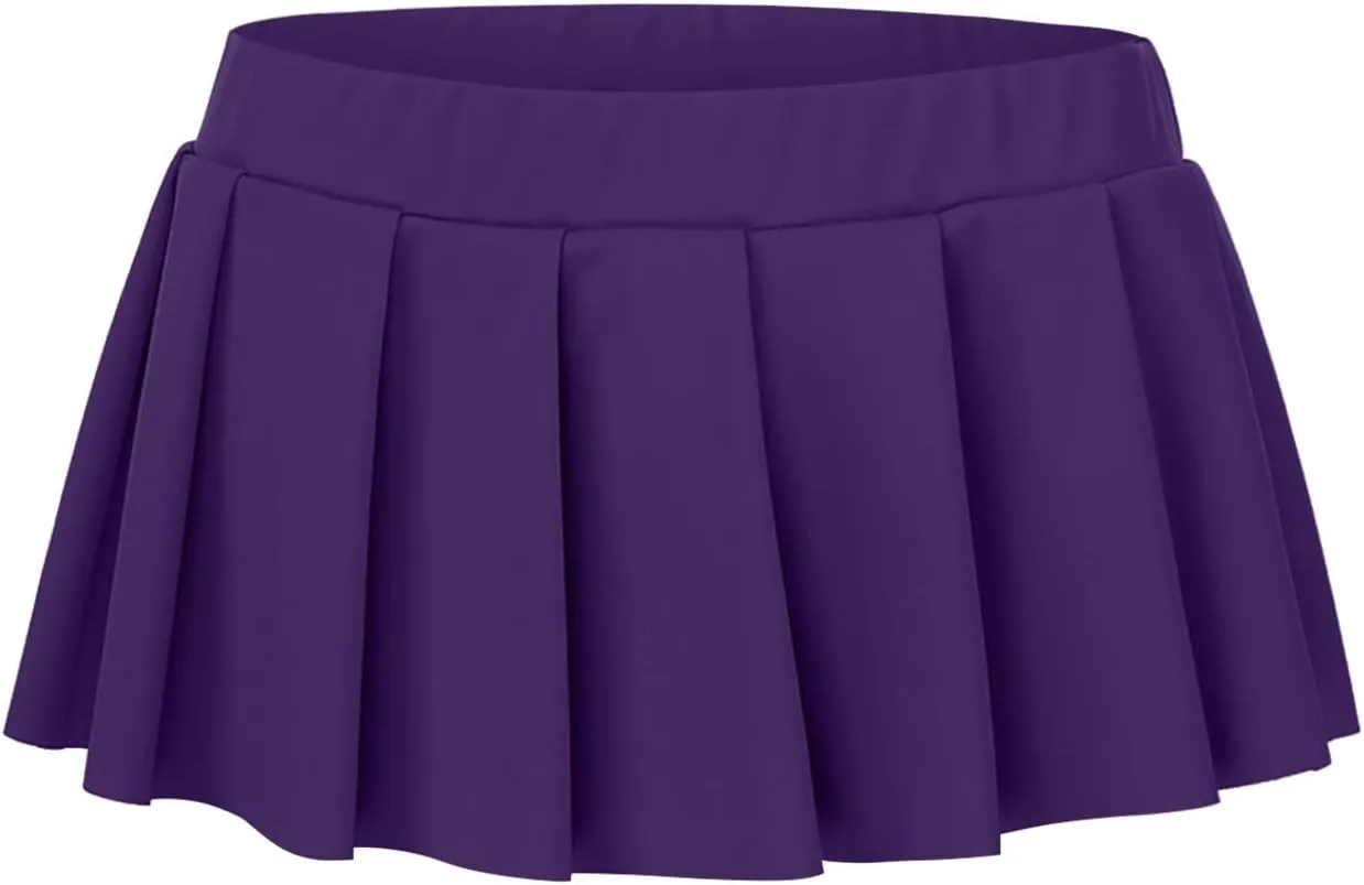 Womens Pleated Skirts Y2k Mini Skirt Casual Short Skirts Micro Ruffle Lingerie Skirt for Schoolgirl Outfits