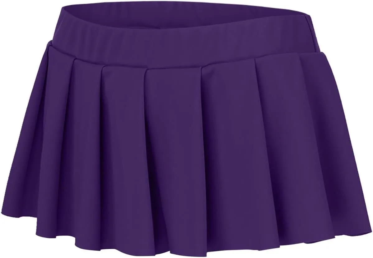 Womens Pleated Skirts Y2k Mini Skirt Casual Short Skirts Micro Ruffle Lingerie Skirt for Schoolgirl Outfits