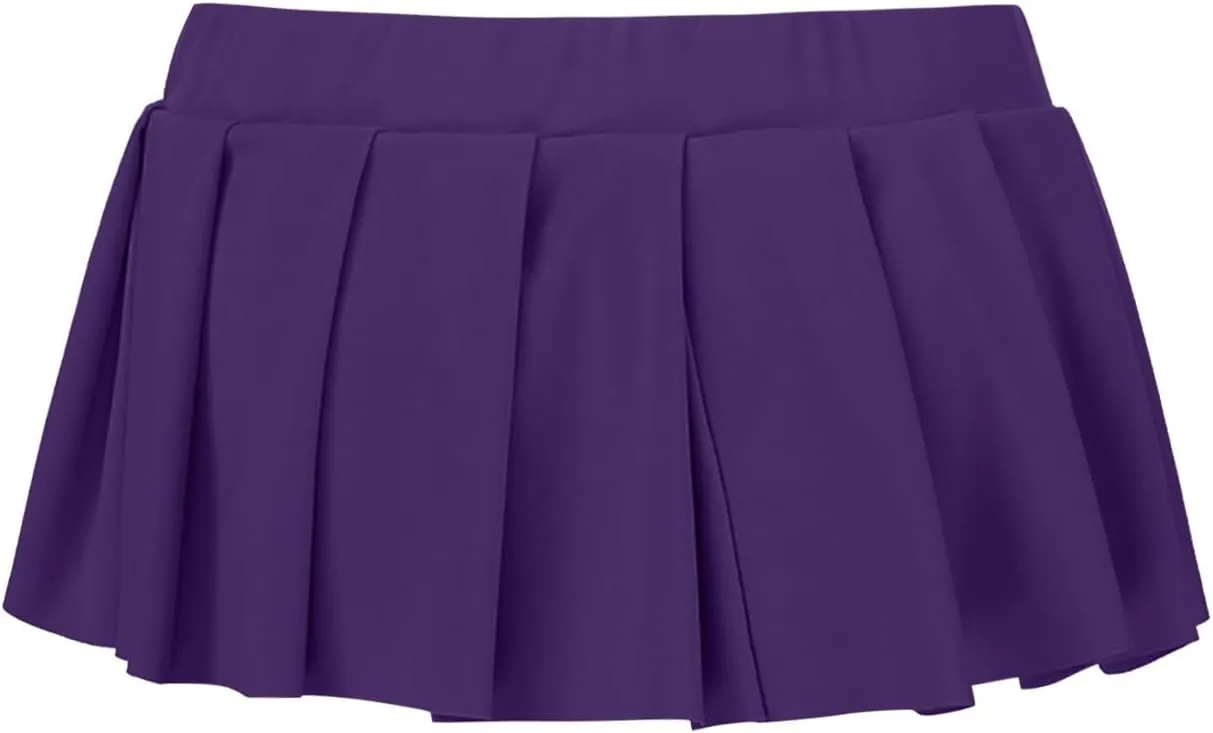 Womens Pleated Skirts Y2k Mini Skirt Casual Short Skirts Micro Ruffle Lingerie Skirt for Schoolgirl Outfits