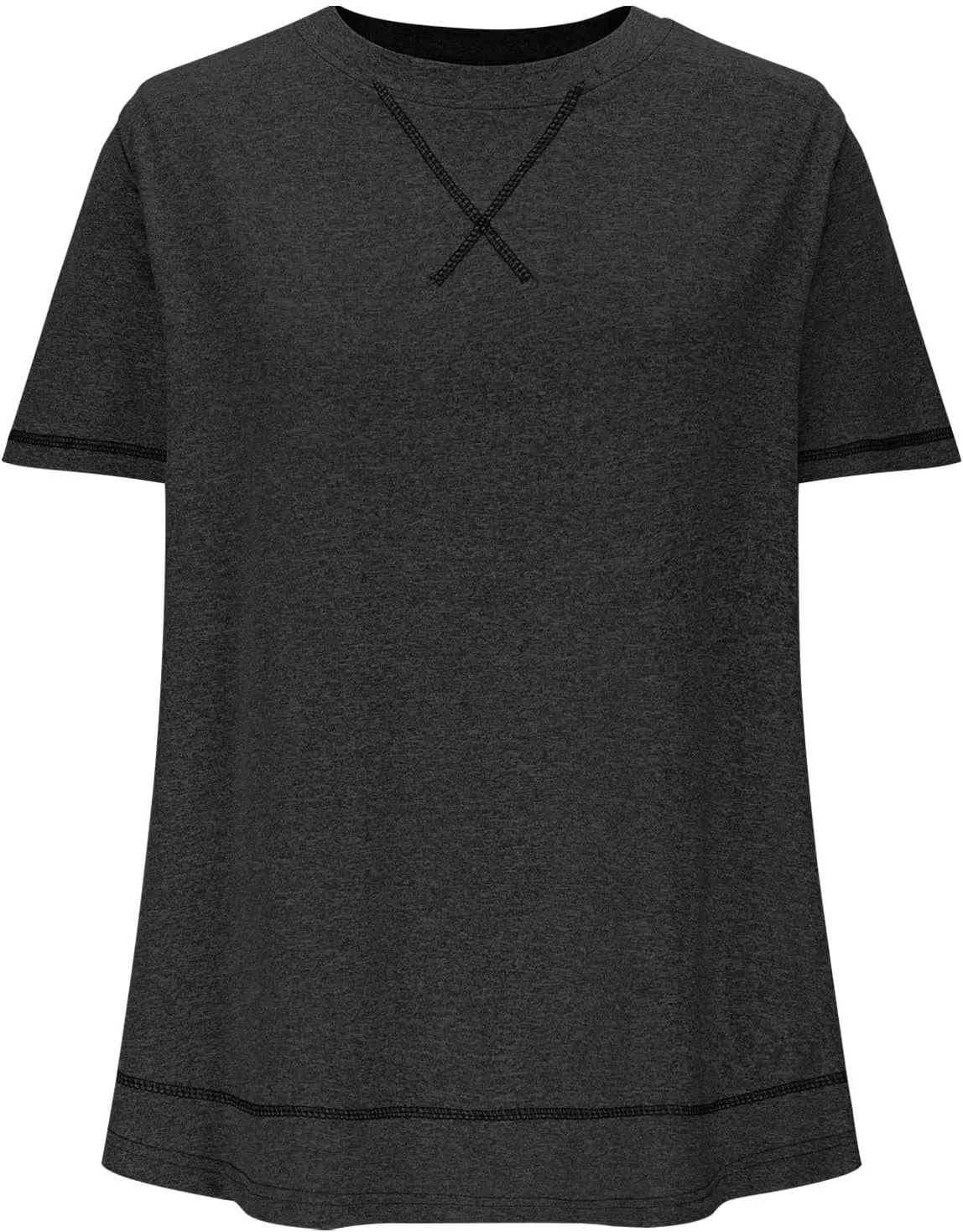 Women's Plus Size Plain Shirts Oversized Casual Summer Tops Crewneck Blouses Comfort Short Sleeve Tunic Tees