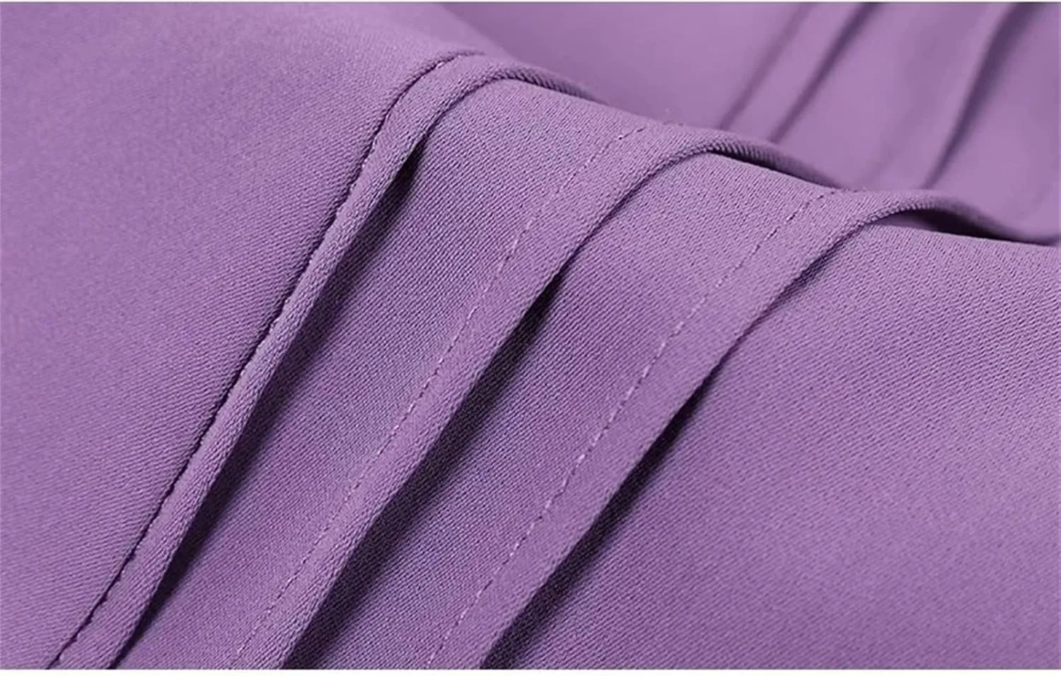 Women's Purple Button-Down Chiffon Blouses Top Ruffled V-Neck Three Quarter Sleeves Slim Casual Shirts