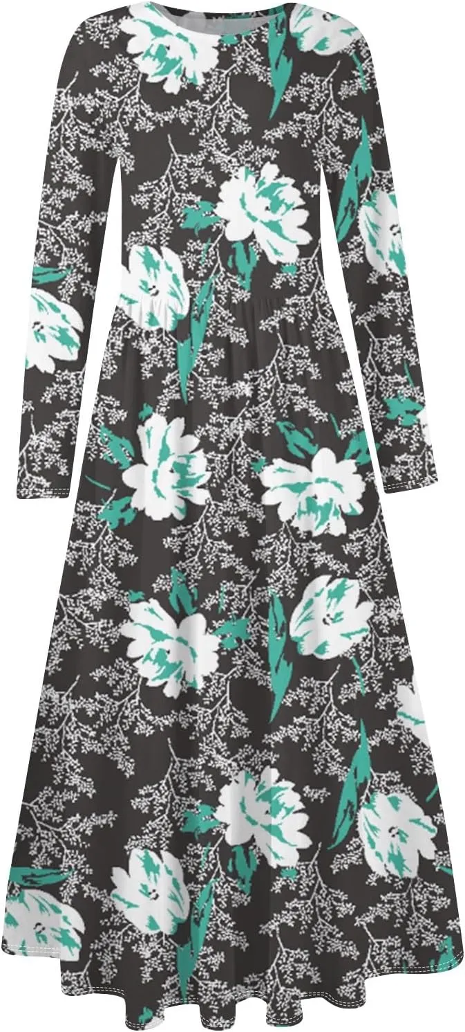Womens Spring Dresses 2025 Long Sleeve Midi V Neck Work Cute Modest Summer Fashion Waist Dress