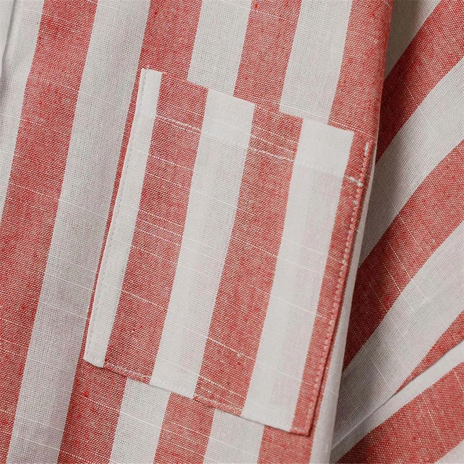 Women's Striped Linen Cotton Shirts Button Down Short Sleeve Blouses Collared Summer Casual Stylish V Neck Tops