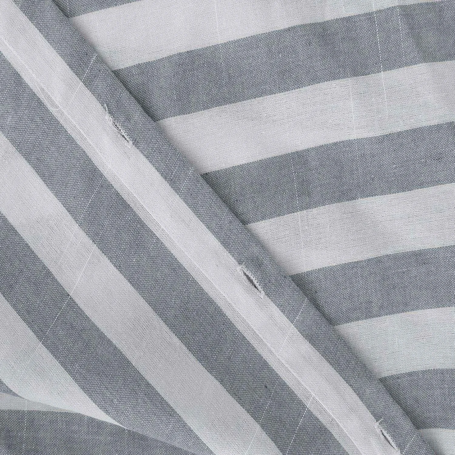 Women's Striped Linen Cotton Shirts Button Down Short Sleeve Blouses Collared Summer Casual Stylish V Neck Tops