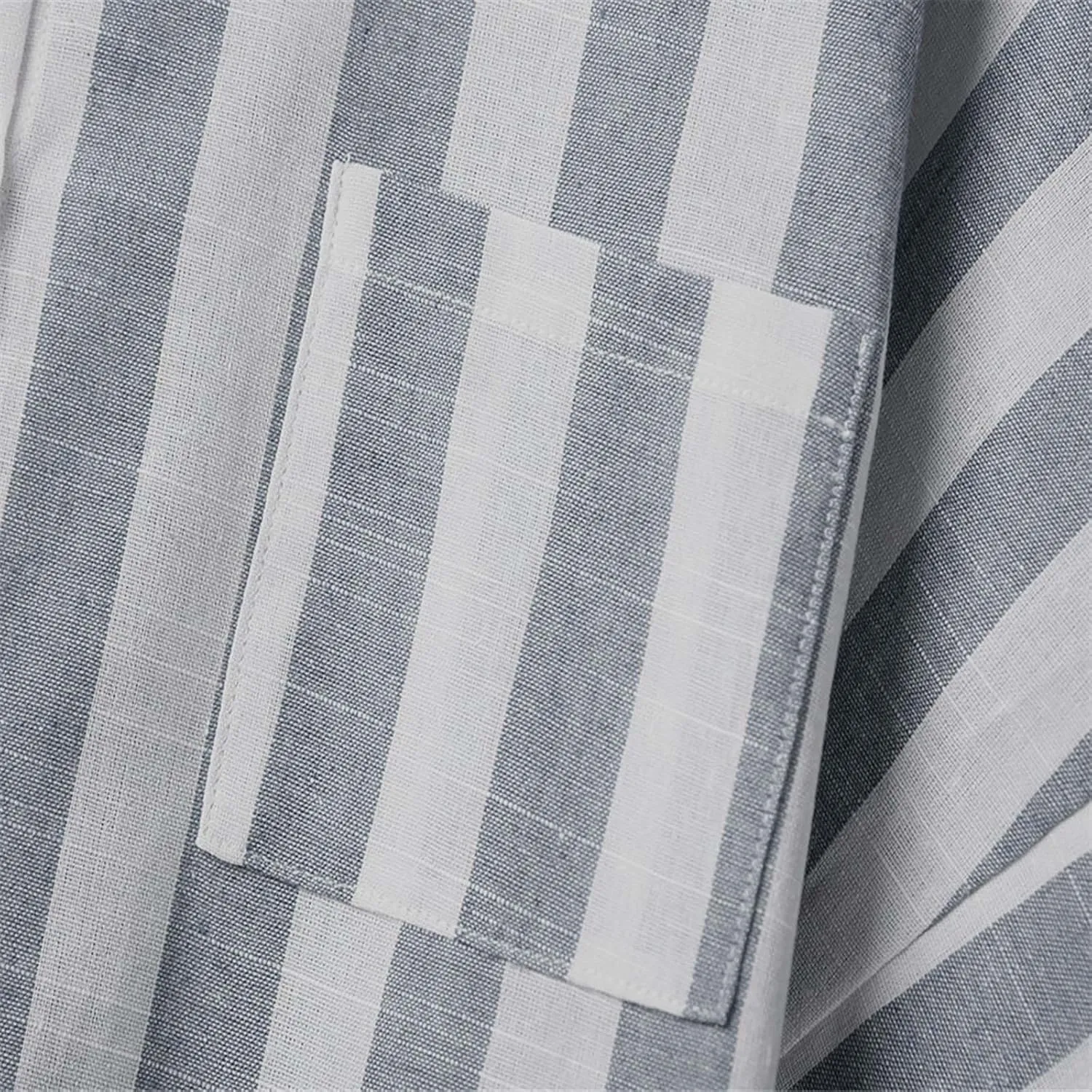 Women's Striped Linen Cotton Shirts Button Down Short Sleeve Blouses Collared Summer Casual Stylish V Neck Tops