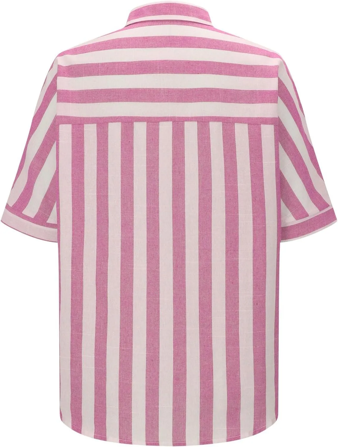 Women's Striped Linen Cotton Shirts Button Down Short Sleeve Blouses Collared Summer Casual Stylish V Neck Tops