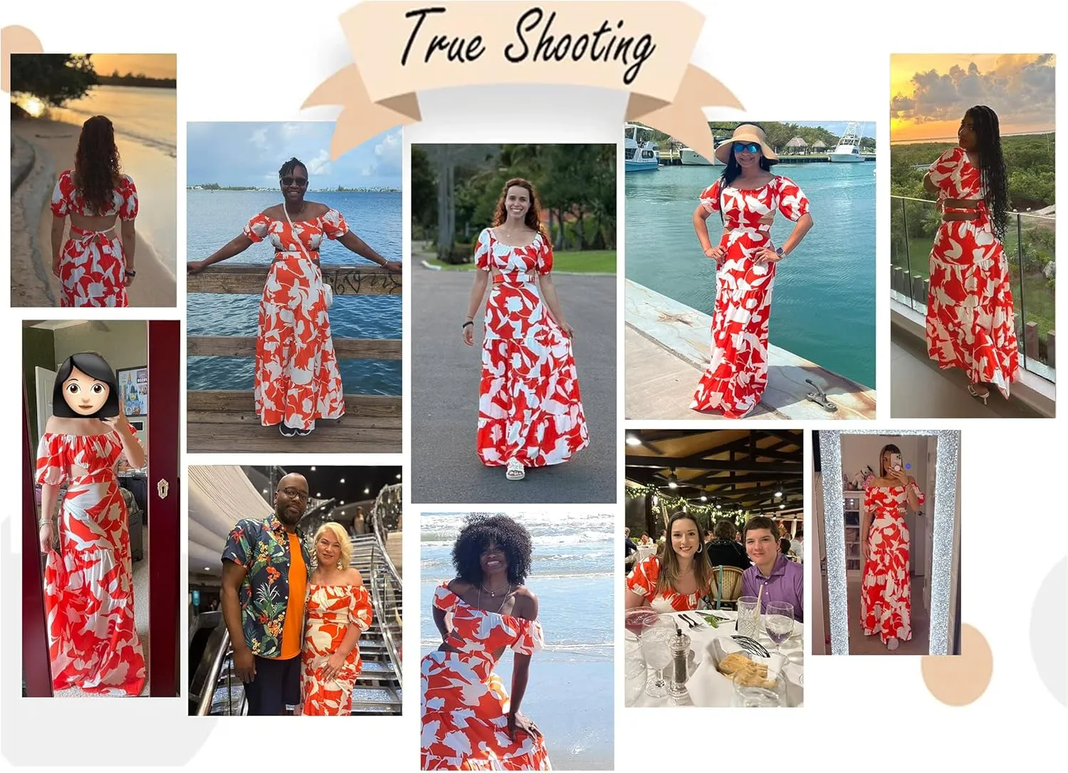Women's Summer Boho Maxi Dress Off Shoulder Puff Sleeve Cutout Tiered Tie Back Casual Party Long Flowy Dresses