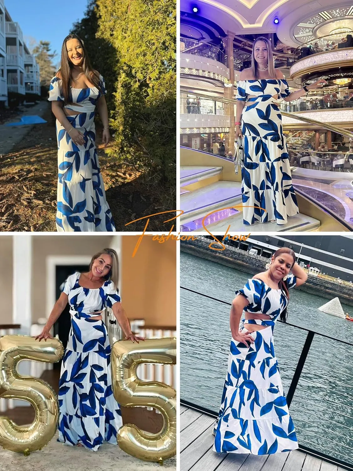 Women's Summer Boho Maxi Dress Off Shoulder Puff Sleeve Cutout Tiered Tie Back Casual Party Long Flowy Dresses
