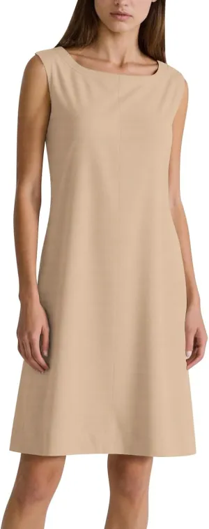Women's Summer Cotton Linen Scoop Neck Sleeveless Tank Dress Casual Loose Fit Tunic Dresses Beach Vacation Sundress