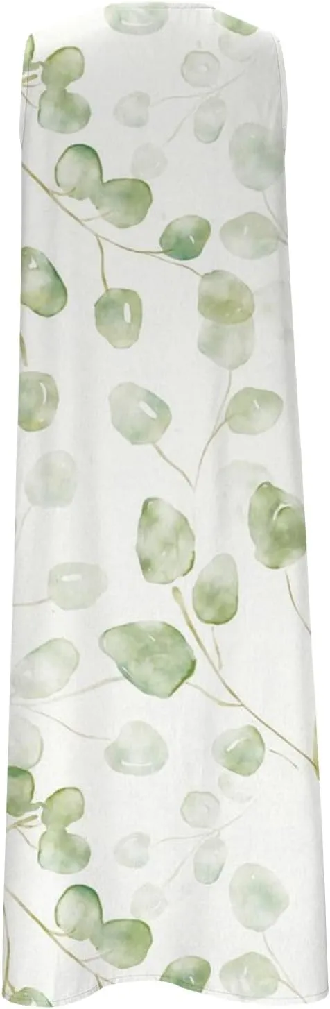Womens Summer Design Casual Dress Fashion Floral Printed Sleeveless Button V-Neck 2025 Dress Long Dress with Pockets