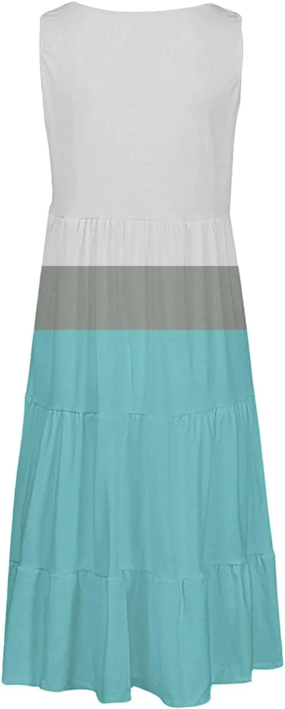 Womens Summer Dresses Summer Dresses for Women Plus Size Beach Dress Casual Sundresses Sexy Sleeveless Dress Flowy