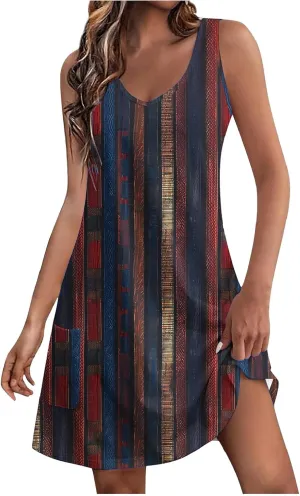 Womens Summer Floral Dress Sleeveless Beach Vacation Midi Dress Boho Flowy Sundresses Resort Wear 2025