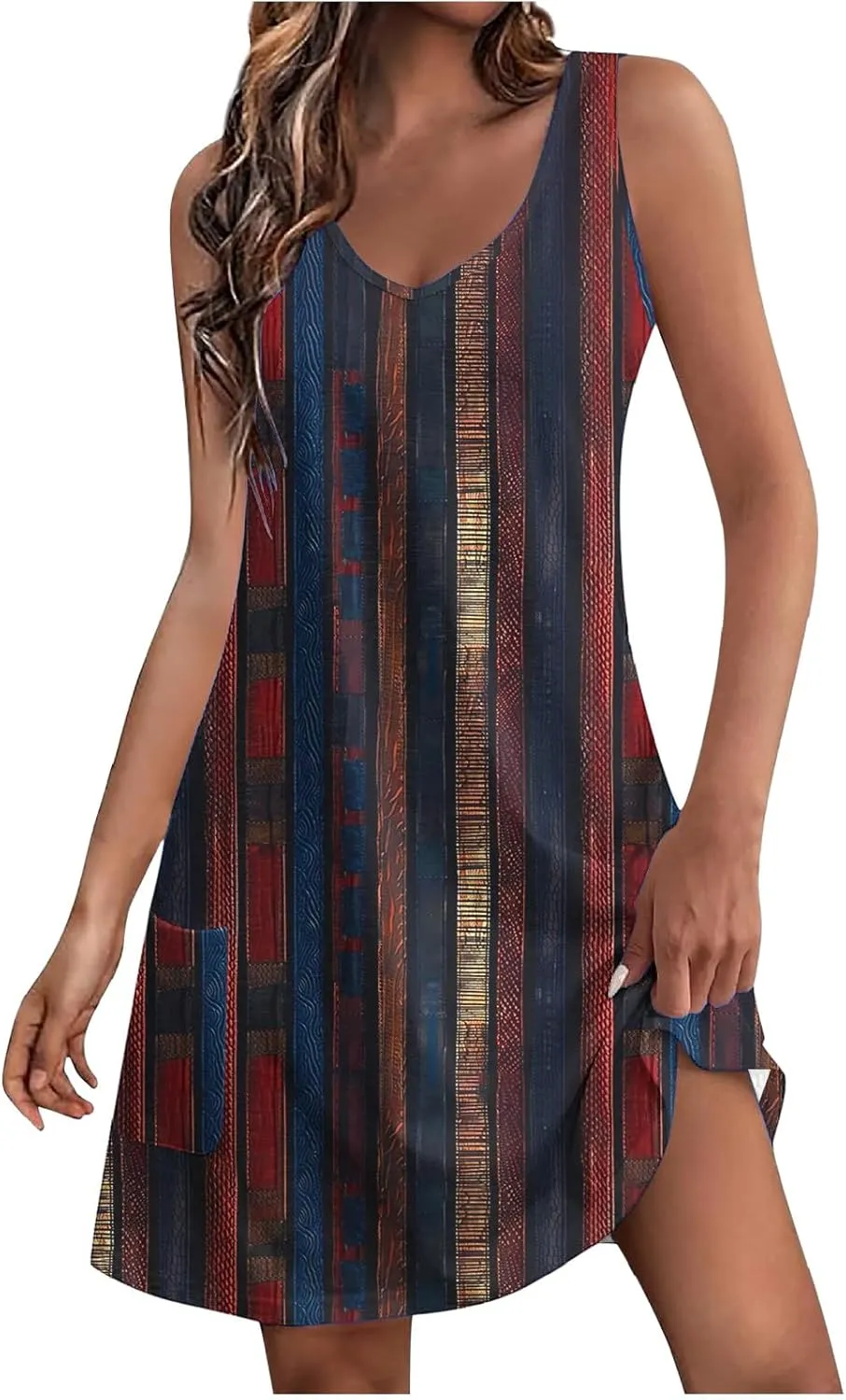 Womens Summer Floral Dress Sleeveless Beach Vacation Midi Dress Boho Flowy Sundresses Resort Wear 2025