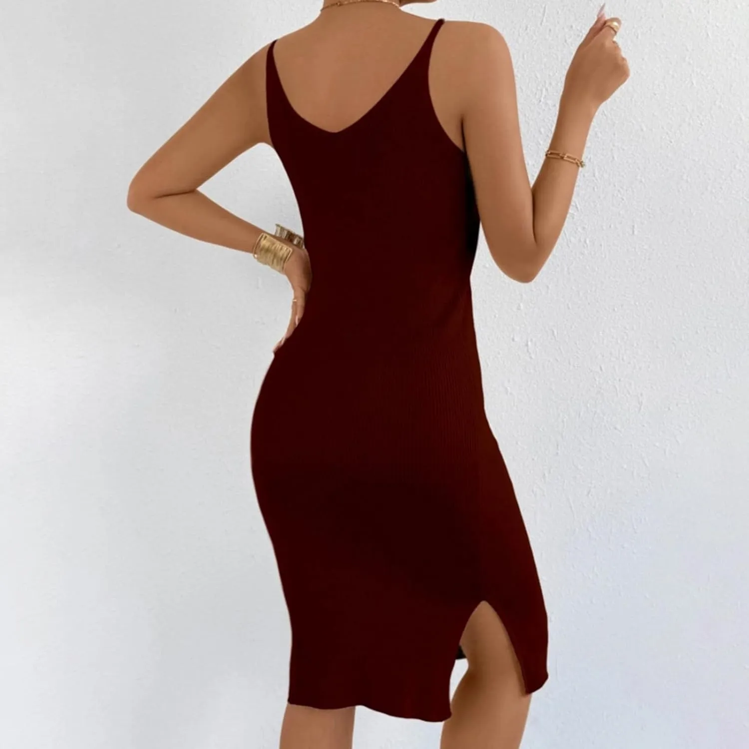 Womens Summer Floral Midi Dresses Elegant Halter Neck Empire Waist Dress Soft Knit Boho Casual Beach Vacation Dresses