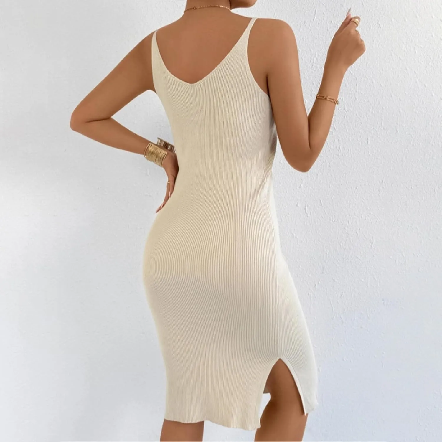 Womens Summer Floral Midi Dresses Elegant Halter Neck Empire Waist Dress Soft Knit Boho Casual Beach Vacation Dresses