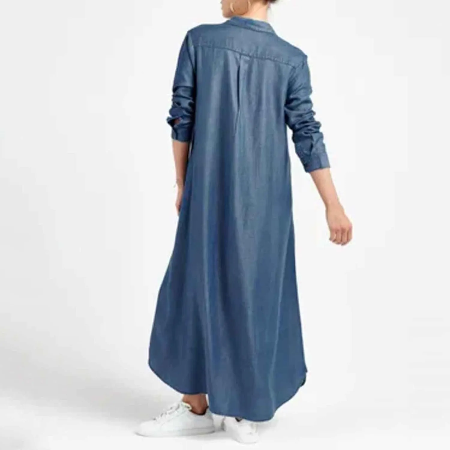 Womens Summer Maxi Dresses 2025 Flowy V Neck Long Sleeve Swing Casual Beach Sundress Plus Size Spring Clothes