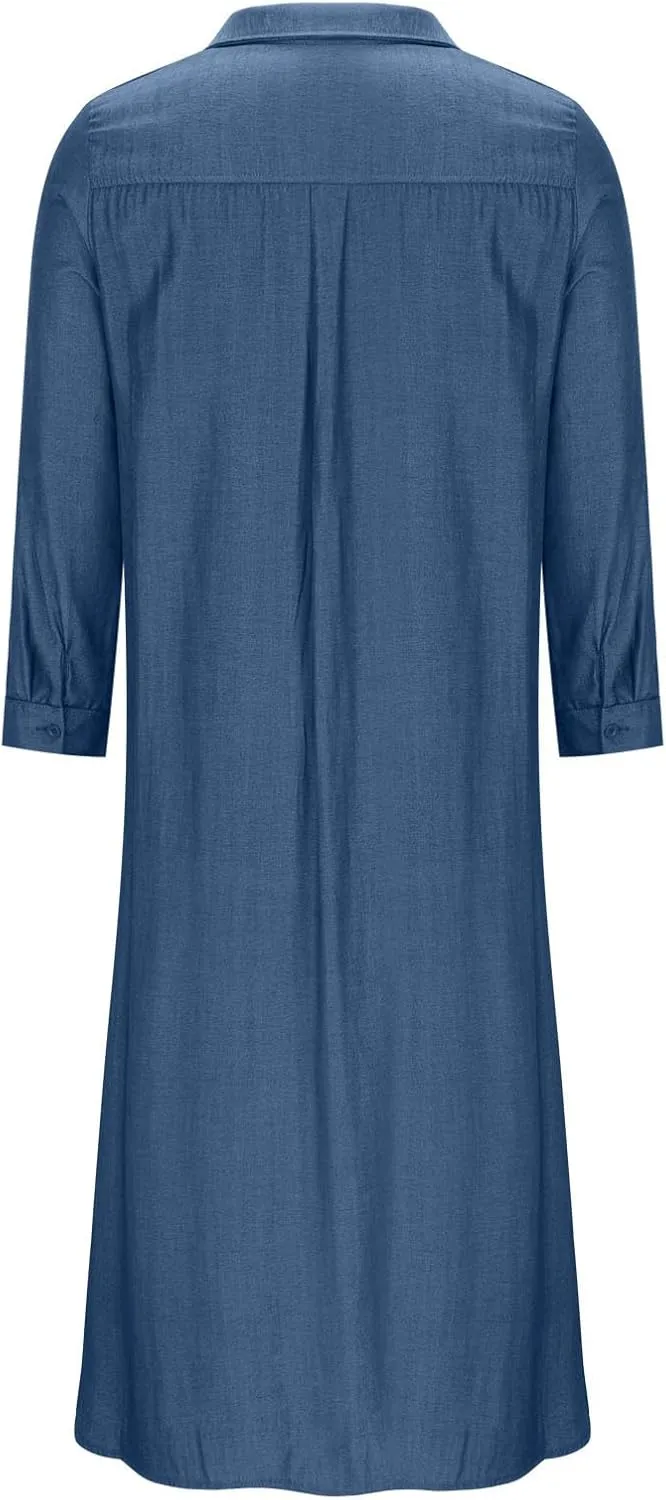 Womens Summer Maxi Dresses 2025 Flowy V Neck Long Sleeve Swing Casual Beach Sundress Plus Size Spring Clothes