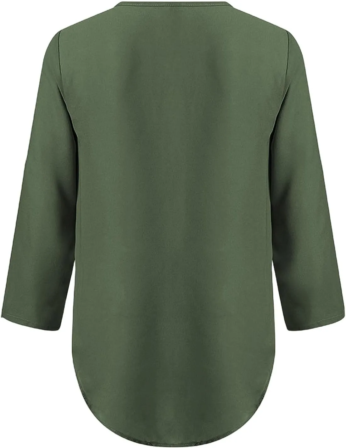 Womens Summer Tops 2025 Plus Size Zip Front 3/4 Sleeve Shirts V Neck Blouses Tunic Top Trendy Dressy Casual Outfits