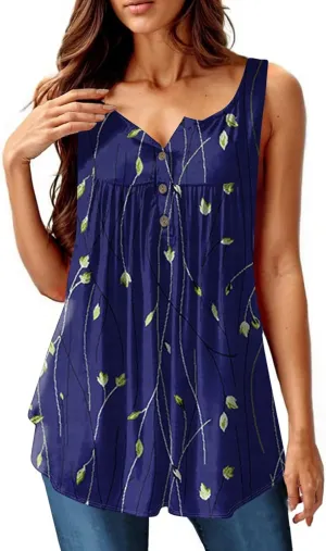 Womens Trendy Tank Tops 2025 Loose Fit Summer Sleeveless V Neck Button Down Shirt Casual Trendy Outfits Clothes