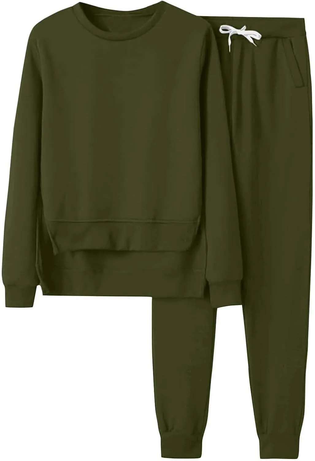 Womens Two Piece Outfits Long Sleeve Crewneck Clothes Lounge Long Sleeve Tops Long Pants Sweatsuit