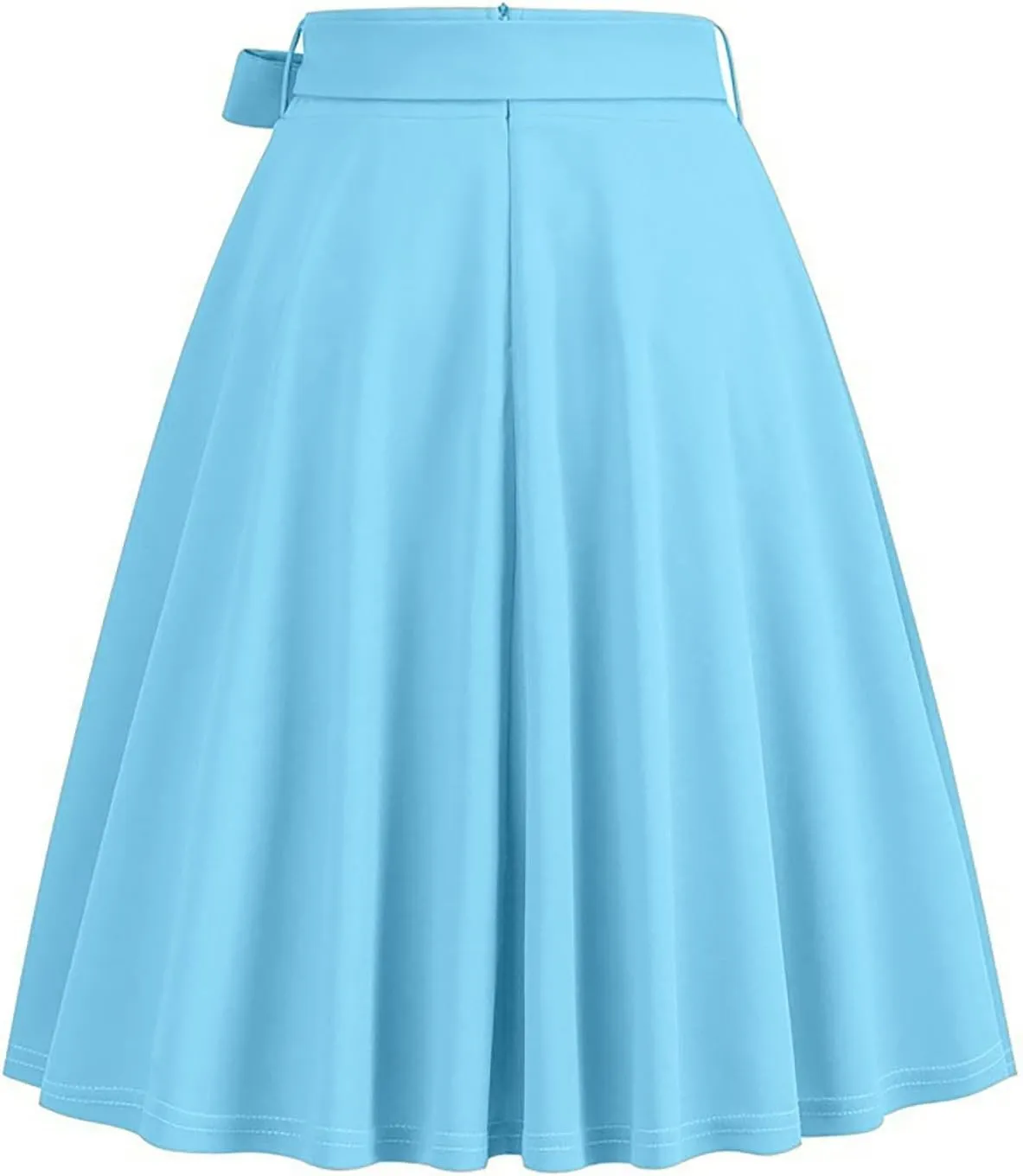 Women's Vintage Plus Size Party Swing Skirts A Line Stretch Flared Midi Skirt Elegant Elastic High Waist Dress