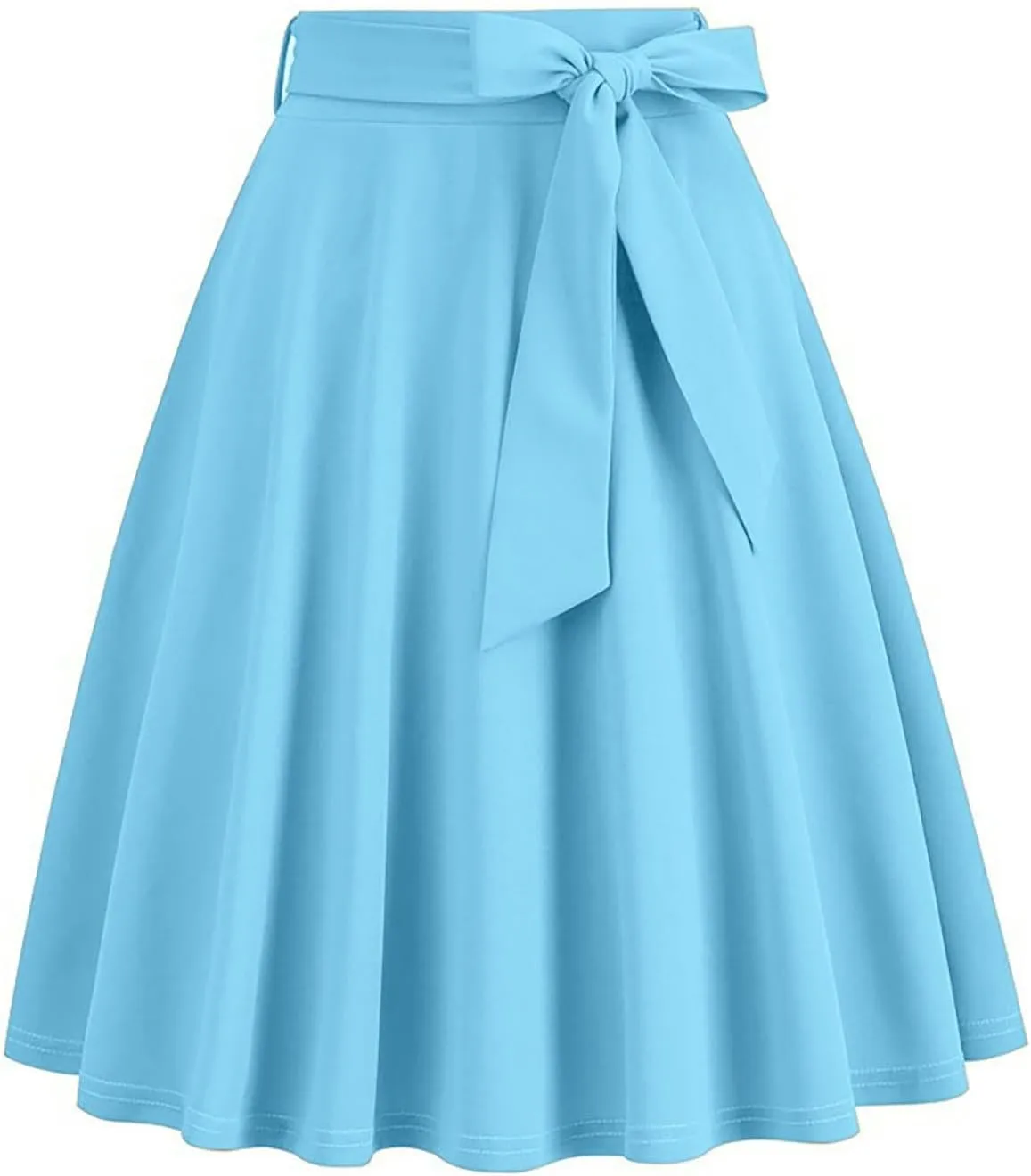 Women's Vintage Plus Size Party Swing Skirts A Line Stretch Flared Midi Skirt Elegant Elastic High Waist Dress