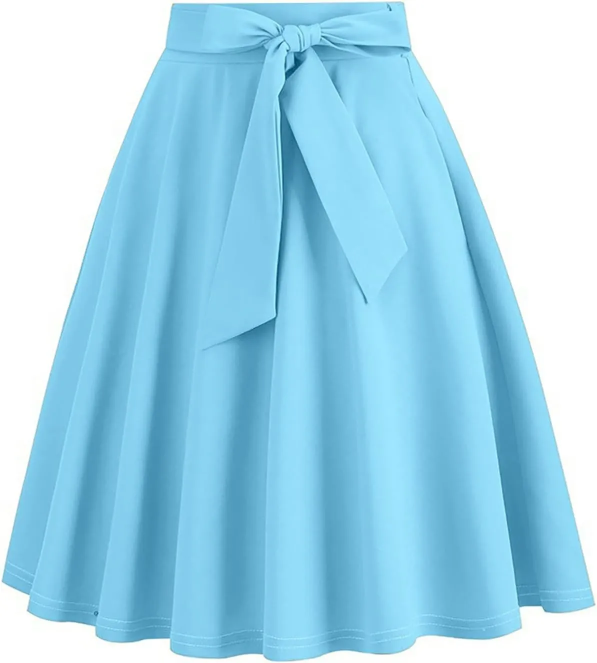 Women's Vintage Plus Size Party Swing Skirts A Line Stretch Flared Midi Skirt Elegant Elastic High Waist Dress