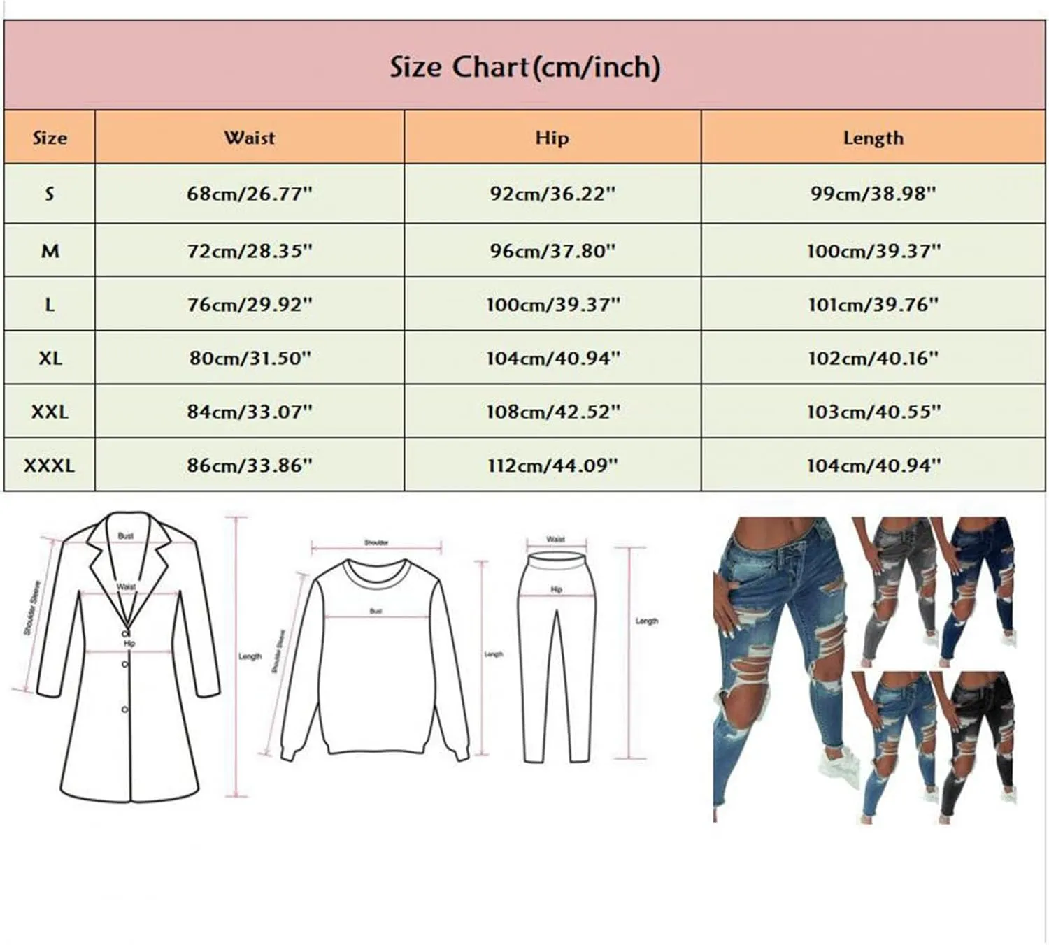 WUAI High Waisted Ripped Jeans for Women Classic Pull-On Butt Lift Stretch Distressed Ripped Skinny Jeans Denim Pencil Pants