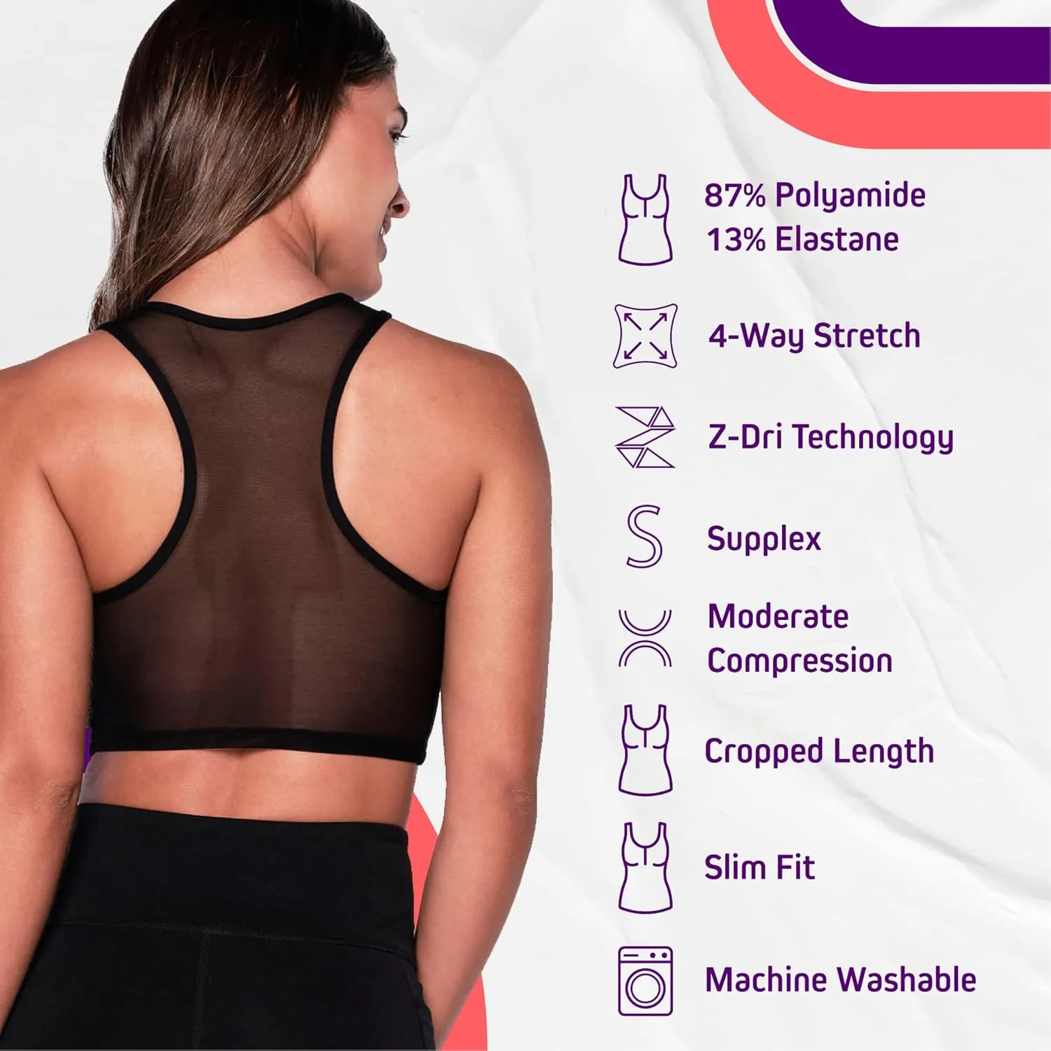 ZUMBA Women's Cropped Workout Tank Top, Fitness Clothing
