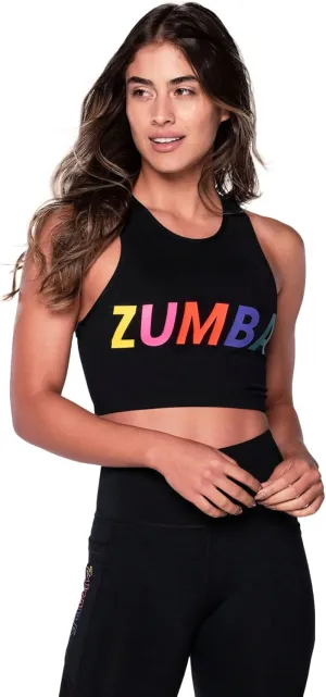 ZUMBA Women's Cropped Workout Tank Top, Fitness Clothing